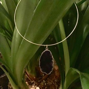 VACATION HOLD Purple agate statement necklace